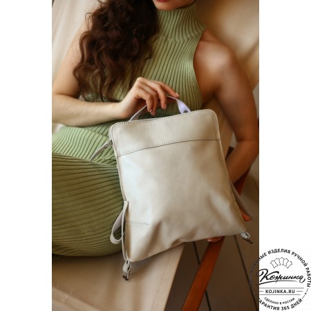 Женский кожаный рюкзак "Салоники" (красный)